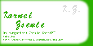 kornel zsemle business card
